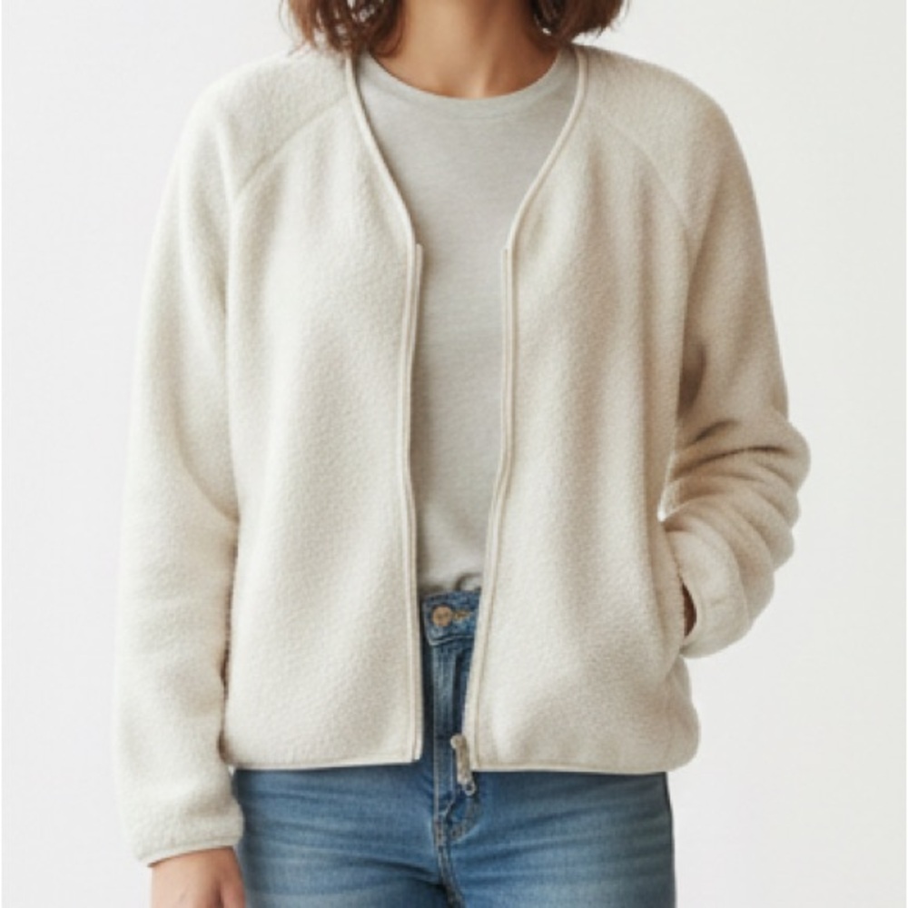 Uniqlo Fleece/Teddy Jacket cream - Picture 1 of 11